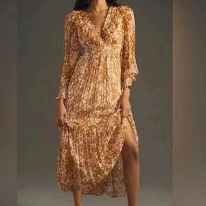 Anthropologie Brown Long Sleeve Dress